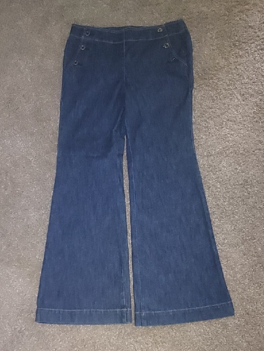 New York & Company Dark Blue Wide Leg Jeans